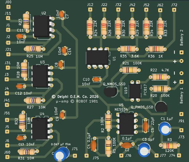FJD six-string piezo guitar electronics project